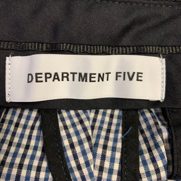 DEPARTMENT FIVE Size 35 White Navy Black Plaid Cotton Blend Casual Pants - Picture 4 of 6